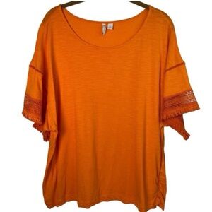 Vibrant Orange Short Sleeve Top